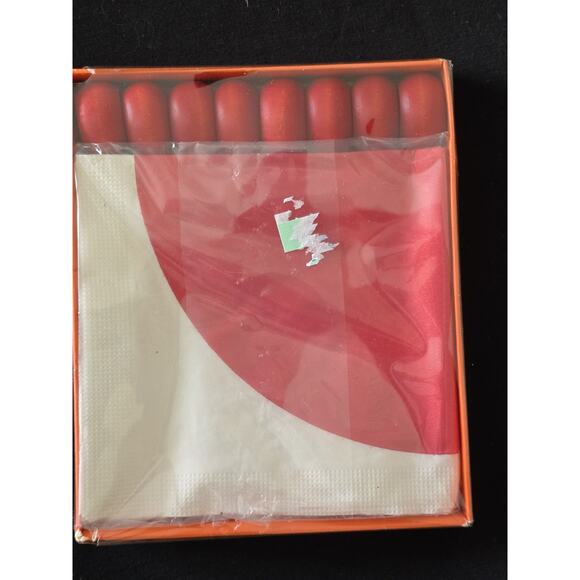 Aarikka Finland NIB Red Mid Century 20 Paper Napkin & 8 Wood Ring Set - Picture 2 of 7